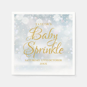Serviette En Papier Premiers Snowflakes Winter Baby Sprinkle / Douche