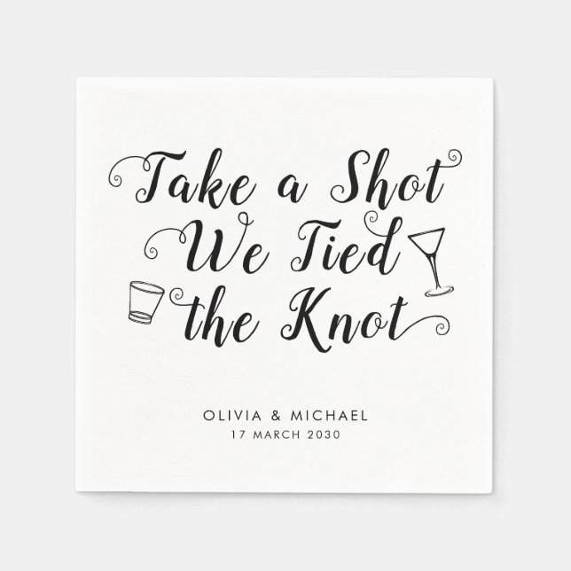 Serviette En Papier Prenez un coup de poing Mariage Cocktail Boisson (Devant)