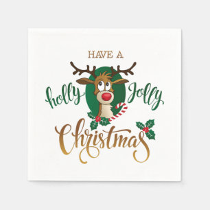 Serviette En Papier Prenez un Holly Jolly Christmas