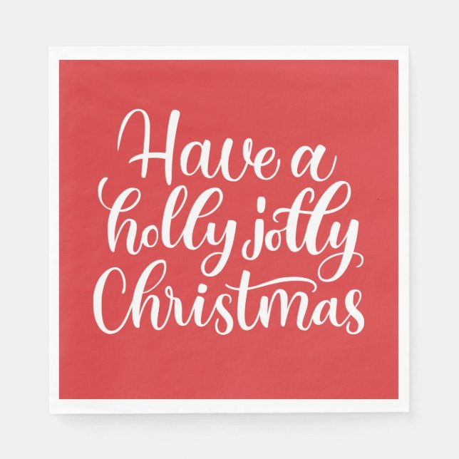 Serviette En Papier Prenez un saint Noël joyeux. Fête d'hiver rouge (Devant)
