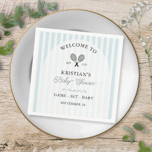 Serviette En Papier Preppy Blue Tennis Country Club Baby shower