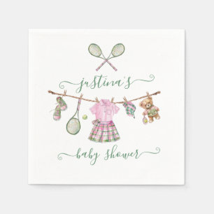 Serviette En Papier Preppy Girl Tennis Baby shower Clothesline