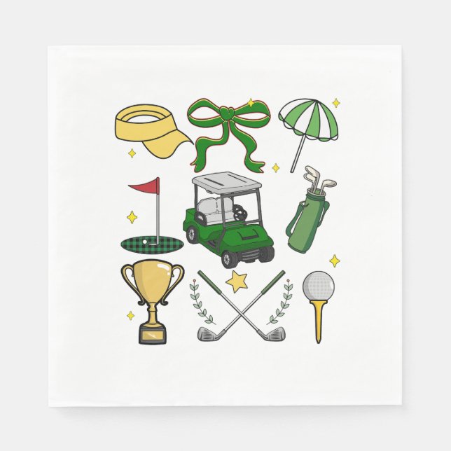 Serviette En Papier Preppy Golf Coquette (Devant)