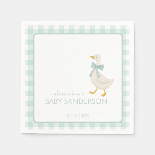 Serviette En Papier Preppy Goose Baby Shower Napkins (Devant)