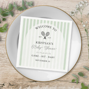 Serviette En Papier Preppy Green Tennis Country Club Baby shower