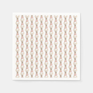 Serviette En Papier Preppy Little Rose Bow Baby shower fille Rabbit