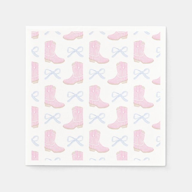 Serviette En Papier Preppy Rodeo First Birthday Cowgirl Boots (Devant)