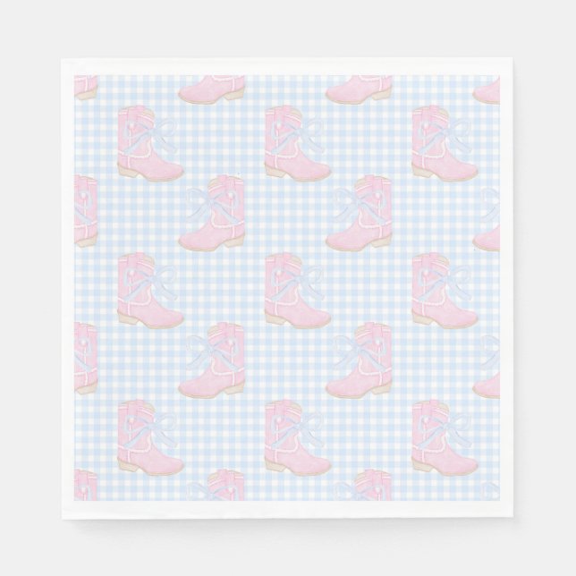 Serviette En Papier Preppy Rodeo First Birthday Cowgirl Boots (Devant)