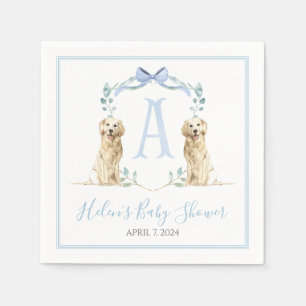Serviette En Papier Preppy Southern Blue Boy Baby shower Chien