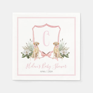 Serviette En Papier Preppy Southern Rose Girl Baby shower chien