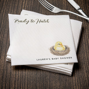 Serviette En Papier Prêt À Atteindre Le Baby shower Chick De Ressort J