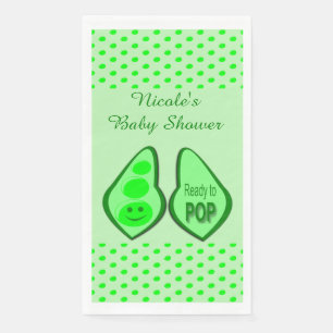 Serviette En Papier Prêt à cueillir le Baby shower de pois verts sur m