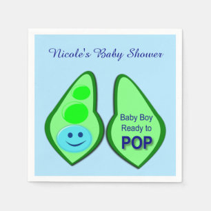 Serviette En Papier Prêt à faire Pop Baby Boy Blue Pea Baby shower P