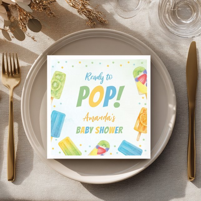Serviette En Papier Prêt À Pop Baby shower Popsicle Serviettes (Créateur téléchargé)