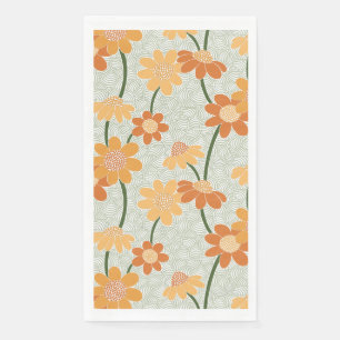 Serviette En Papier Pretty retro muted 1970 s flowers