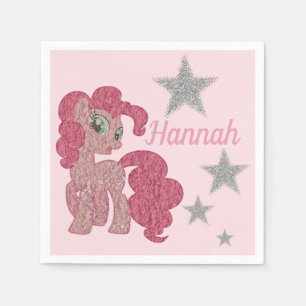 Serviette En Papier Pretty Rose Pony Personnalisé