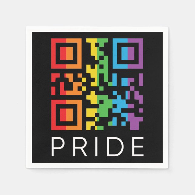 Serviette En Papier Pride Rainbow QR Code LGBTQIA+ (Devant)