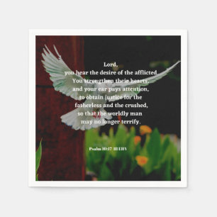 Serviette En Papier Prière Chrétienne Pour Le Psaume De Confort 10:17-
