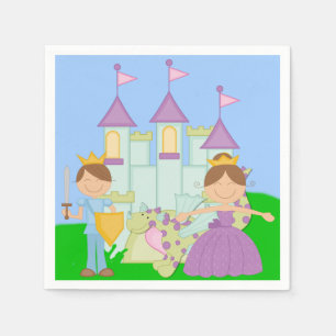 Serviette En Papier Prince et princesse serviettes de papier de brune