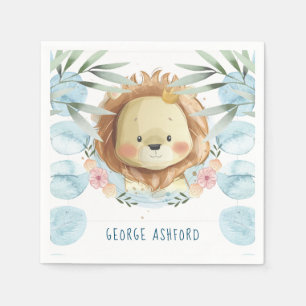 Serviette En Papier Prince Lion Illustration Personalized