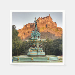 Serviette En Papier Princes Street Gardens de fontaine de château