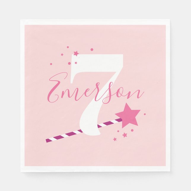 Serviette En Papier Princess Pink Girls Anniversaire (Devant)