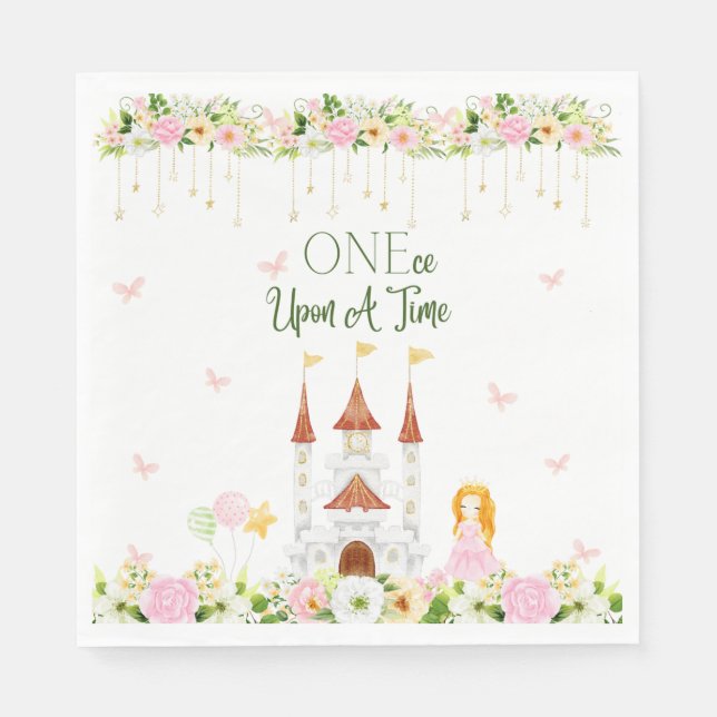 Serviette En Papier Princess Theme Party - Premier anniversaire (Devant)