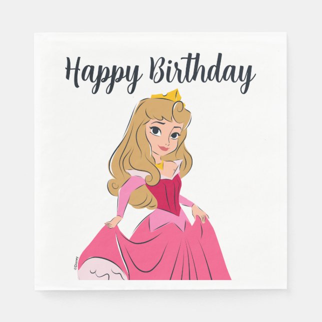 Serviette En Papier Princesse Aurora Plutôt en rose (Devant)