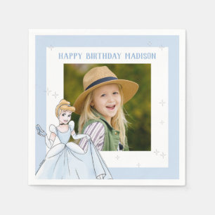 Serviette En Papier Princesse Cendrillon Aquarelle Anniversaire