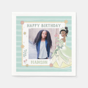 Serviette En Papier Princesse Disney   Aquarelle florale Anniversaire