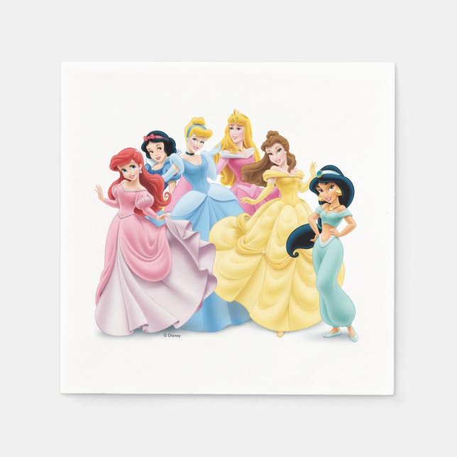 Serviette En Papier Princesse Disney | habillé pour impressionner (Devant)