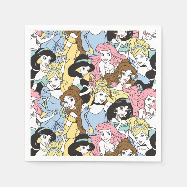 Serviette En Papier Princesse Disney | Motif de monogramme surdimensio (Devant)