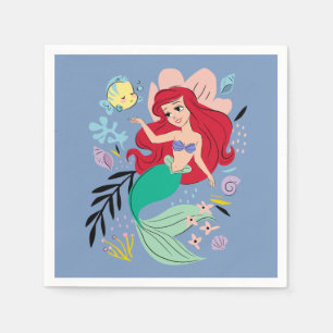 Serviette En Papier Princesse Disney personnalisée   Ariel et l'océan