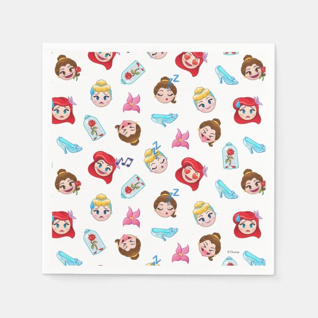 Serviette En Papier Princesse Emoji Motif (Devant)