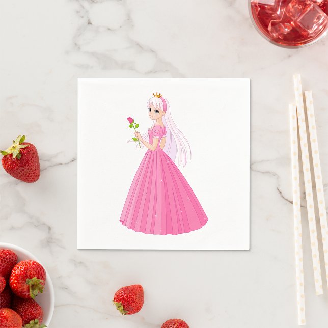Serviette En Papier Princesse Et Papier Rose (Créateur téléchargé)