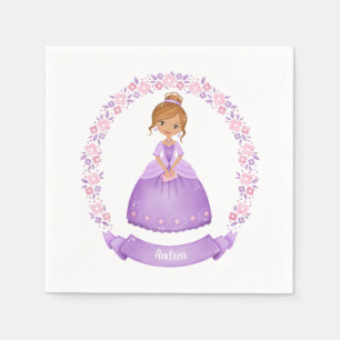 Serviette En Papier Princesse Fille Fête d'anniversaire