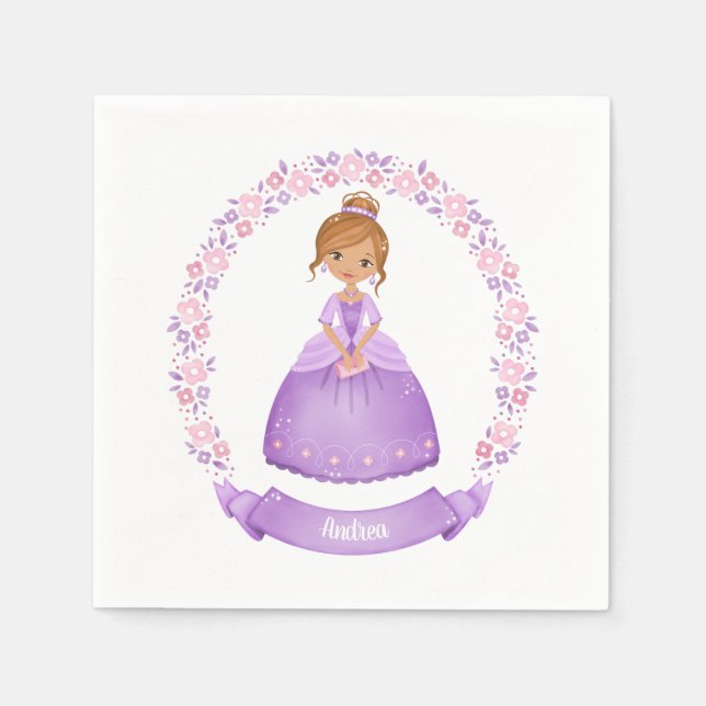 Serviette En Papier Princesse Fille Fête d'anniversaire (Devant)