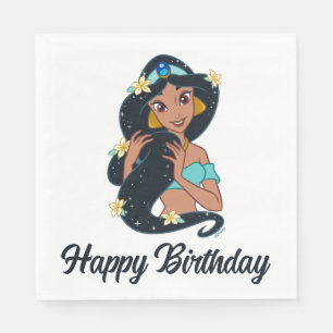 Serviette En Papier Princesse Jasmine - Cheveux et fleurs étincelants