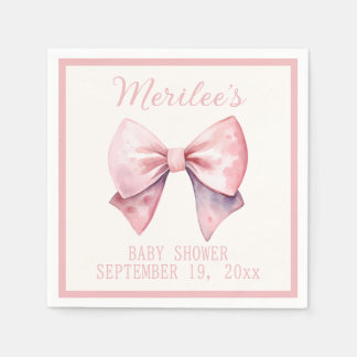 Serviette En Papier Princesse rose ours Bow Baby Girl Baby shower