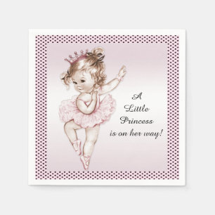 Serviette En Papier Princesse vintage baby shower de ballerine