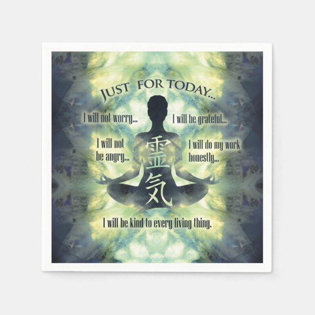Serviette En Papier Principes de Reiki - Préceptes de Reiki (Devant)