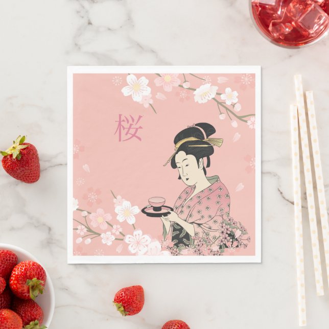 Serviette En Papier Printemps (En situation)