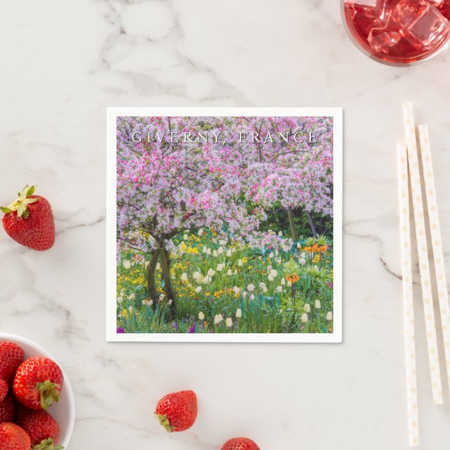 Serviette En Papier Printemps dans le jardin de Claude Monet (En situation)