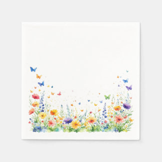 Serviette En Papier Printemps Floral Jardin Papillon Cocktail Napkins