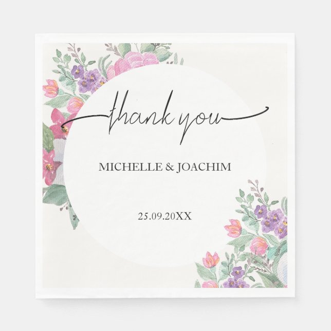 Serviette En Papier Printemps Moderne Été Floral Boho Garden (Devant)