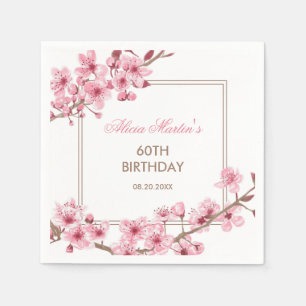 Serviette En Papier Printemps rose cerisier fleurs florales Anniversai