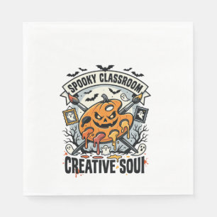 Serviette En Papier Professeur d'art Halloween Classe effrayante