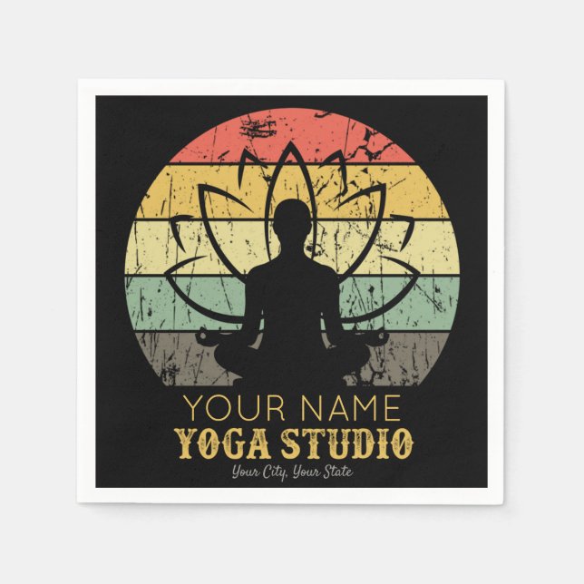 Serviette En Papier Professeur de Fitness Yoga Studio Personnalisé Gur (Devant)