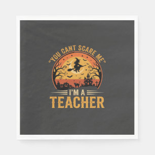 Serviette En Papier Professeur de Halloween Sorcière Chat Design