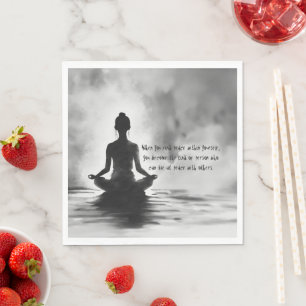 Serviette En Papier Professeur de méditation de yoga Pose du lotus Pei